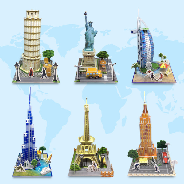 3D입체퍼즐  세계여러나라 종이 건축물 조립,세계 랜드마크 3D 퍼즐,랜드마크 모형 키트,DIY 세계 명소 모형,3D 건축물 퍼즐,세계 명소 조립 키트,미니어처 랜드마크 모형,세계 랜드마크 스티로폼 모형